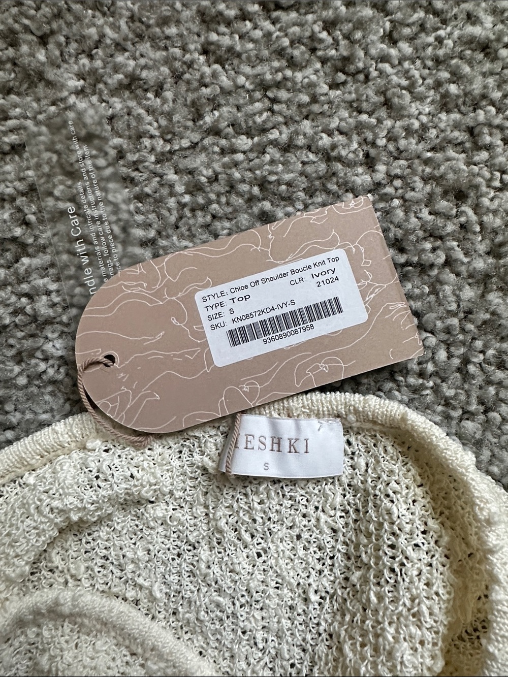 Meshki Chloe Off-the-Shoulder Boucle knit top - Picture 2 of 4